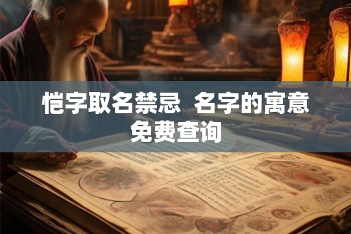 恺字取名禁忌  名字的寓意免费查询