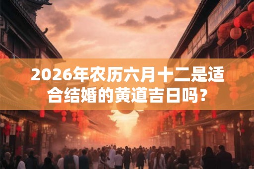 2026年农历六月十二是适合结婚的黄道吉日吗？