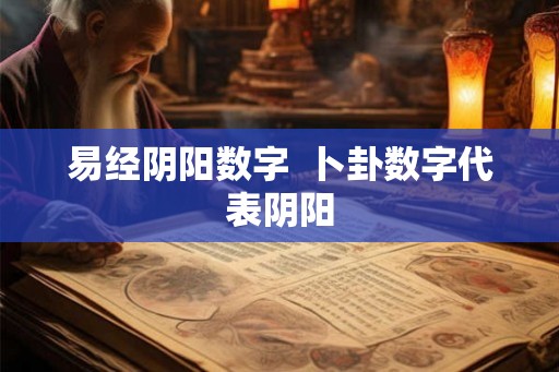 易经阴阳数字  卜卦数字代表阴阳