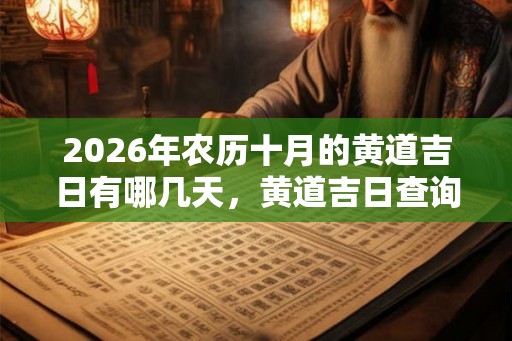 2026年农历十月的黄道吉日有哪几天，黄道吉日查询一览！