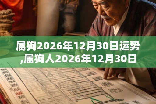 属狗2026年12月30日运势,属狗人2026年12月30日财运,生肖狗2026年12月30日运势 属狗2026年12月30日运势,属狗人2026年12月30日财运,生肖狗2026年12月30日运势