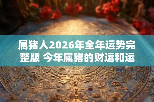 属猪人2026年全年运势完整版 今年属猪的财运和运气如何2026 属猪人2026年全年运势完整版 今年属猪的财运和运气如何2026