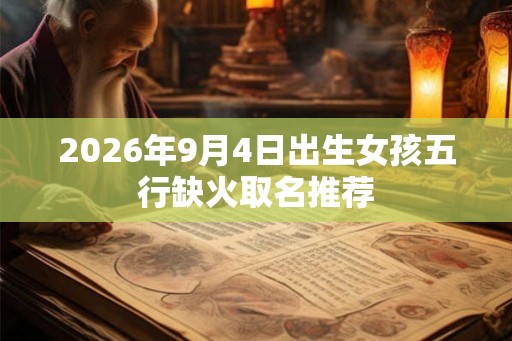 2026年9月4日出生女孩五行缺火取名推荐