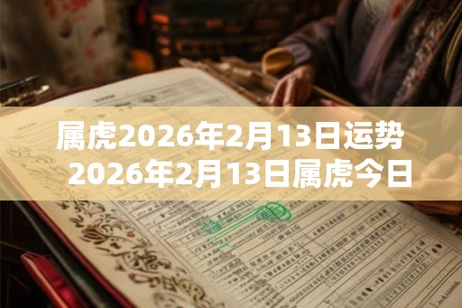 属虎2026年2月13日运势  2026年2月13日属虎今日运势