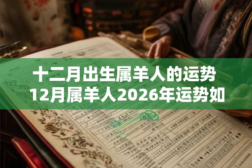 十二月出生属羊人的运势 12月属羊人2026年运势如何