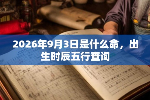 2026年9月3日是什么命，出生时辰五行查询