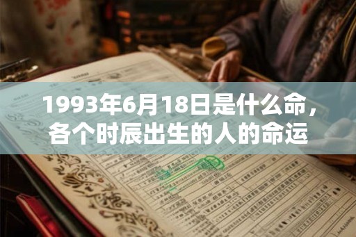 1993年6月18日是什么命，各个时辰出生的人的命运