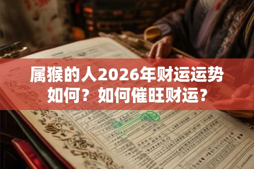 属猴的人2026年财运运势如何？如何催旺财运？