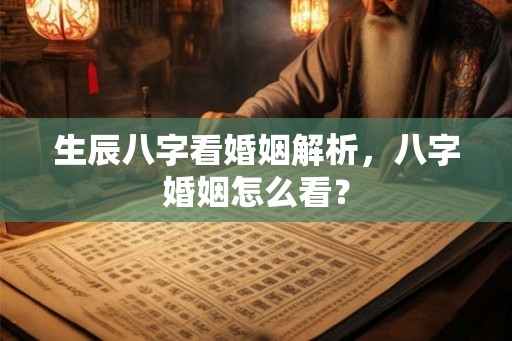 生辰八字看婚姻解析，八字婚姻怎么看？