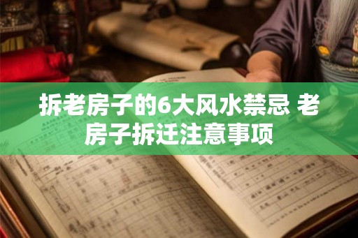 拆老房子的6大风水禁忌 老房子拆迁注意事项