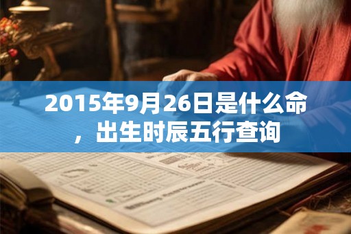 2015年9月26日是什么命，出生时辰五行查询