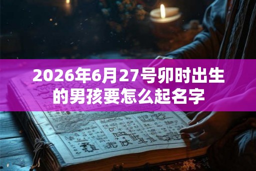 2026年6月27号卯时出生的男孩要怎么起名字 2026年6月27号卯时出生的男孩要怎么起名字