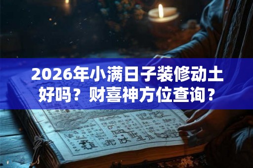 2026年小满日子装修动土好吗？财喜神方位查询？