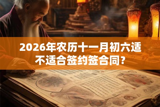 2026年农历十一月初六适不适合签约签合同？