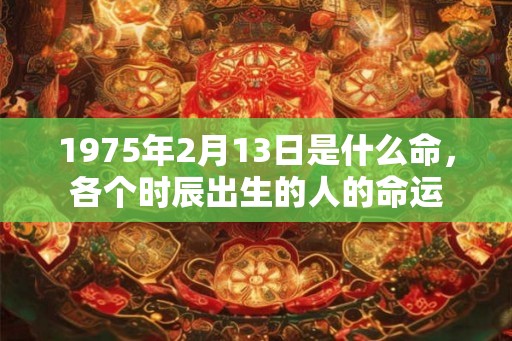 1975年2月13日是什么命，各个时辰出生的人的命运