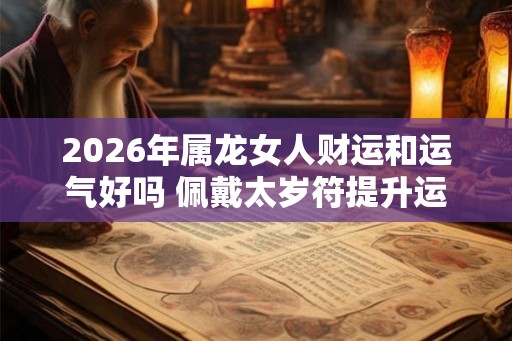 2026年属龙女人财运和运气好吗 佩戴太岁符提升运势