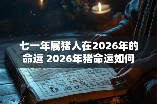 七一年属猪人在2026年的命运 2026年猪命运如何