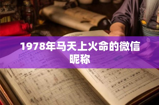 1978年马天上火命的微信昵称
