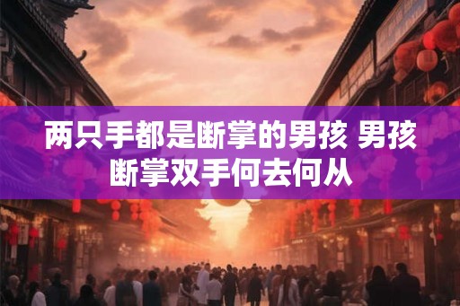 两只手都是断掌的男孩 男孩断掌双手何去何从
