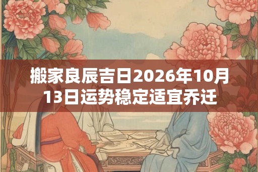 搬家良辰吉日2026年10月13日运势稳定适宜乔迁