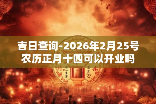吉日查询-2026年2月25号农历正月十四可以开业吗 吉日查询-2026年2月25号农历正月十四可以开业吗