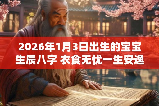 2026年1月3日出生的宝宝生辰八字 衣食无忧一生安逸