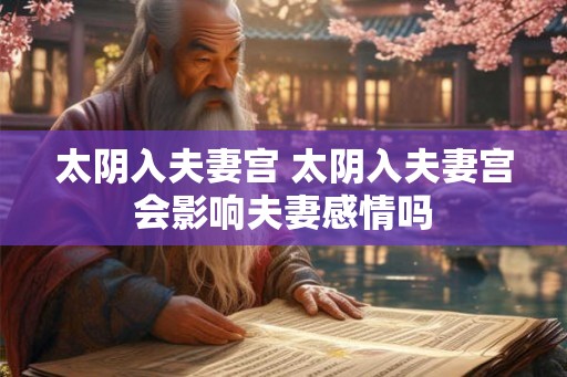 太阴入夫妻宫 太阴入夫妻宫会影响夫妻感情吗