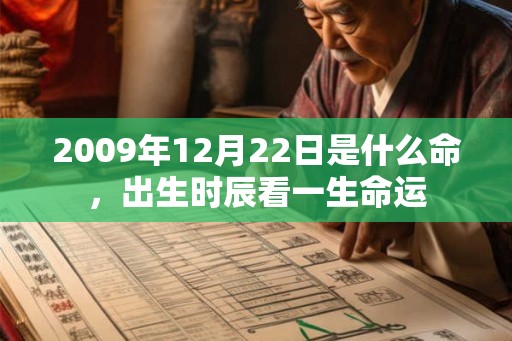2009年12月22日是什么命，出生时辰看一生命运