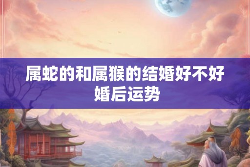 属蛇的和属猴的结婚好不好 婚后运势
