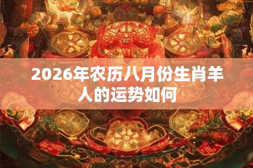 2026年农历八月份生肖羊人的运势如何 2026年农历八月份生肖羊人的运势如何
