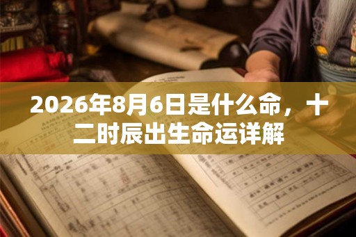 2026年8月6日是什么命，十二时辰出生命运详解
