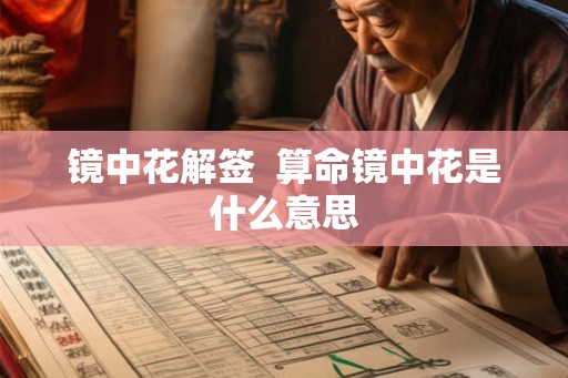 镜中花解签  算命镜中花是什么意思
