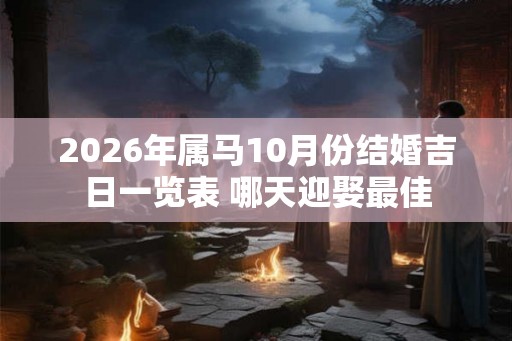 2026年属马10月份结婚吉日一览表 哪天迎娶最佳