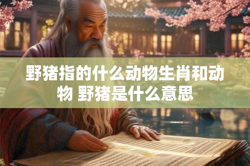 野猪指的什么动物生肖和动物 野猪是什么意思