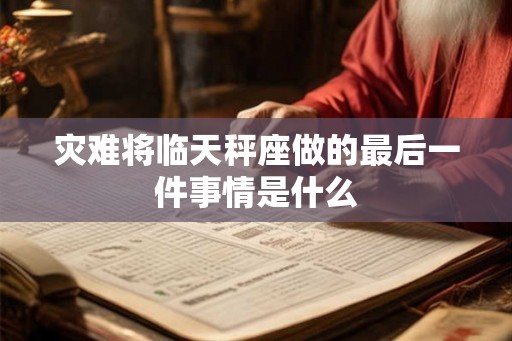 灾难将临天秤座做的最后一件事情是什么