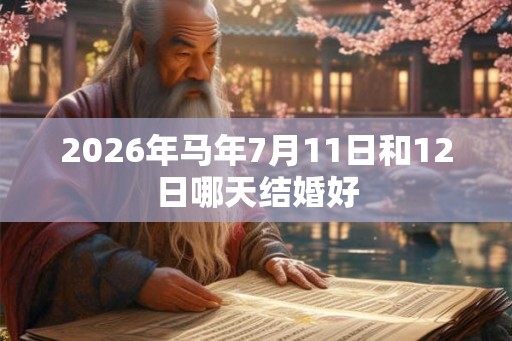2026年马年7月11日和12日哪天结婚好 2026年马年7月11日和12日哪天结婚好