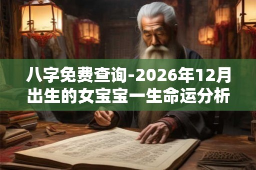 八字免费查询-2026年12月出生的女宝宝一生命运分析