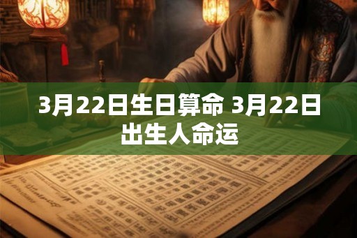 3月22日生日算命 3月22日出生人命运