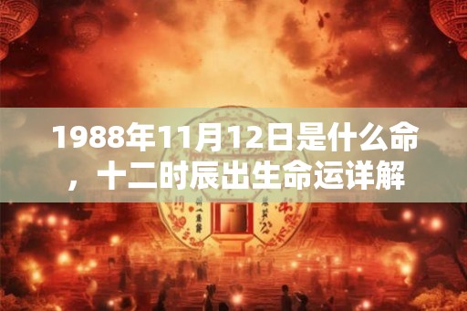 1988年11月12日是什么命,十二时辰出生命运详解 1988年11月12日是什么命,十二时辰出生命运详解