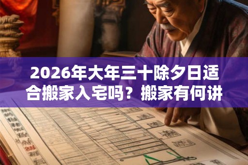2026年大年三十除夕日适合搬家入宅吗？搬家有何讲究？