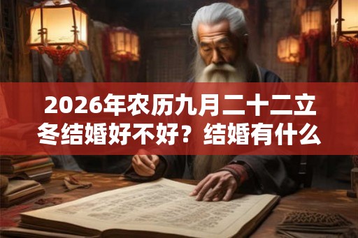 2026年农历九月二十二立冬结婚好不好?结婚有什么讲究? 2026年农历九月二十二立冬结婚好不好?结婚有什么讲究?