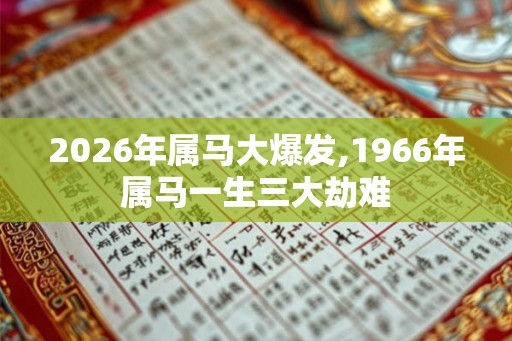 2026年属马大爆发,1966年属马一生三大劫难