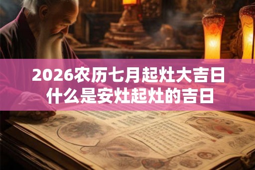 2026农历七月起灶大吉日 什么是安灶起灶的吉日