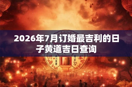 2026年7月订婚最吉利的日子黄道吉日查询