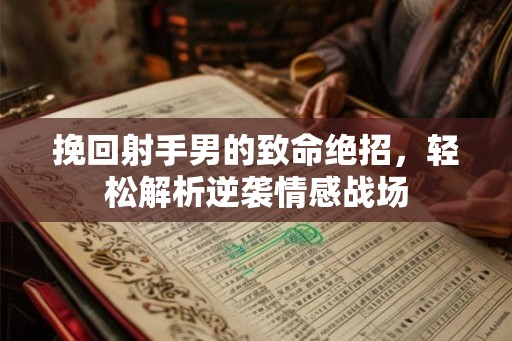 挽回射手男的致命绝招，轻松解析逆袭情感战场