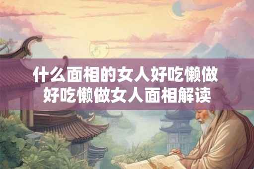 什么面相的女人好吃懒做 好吃懒做女人面相解读