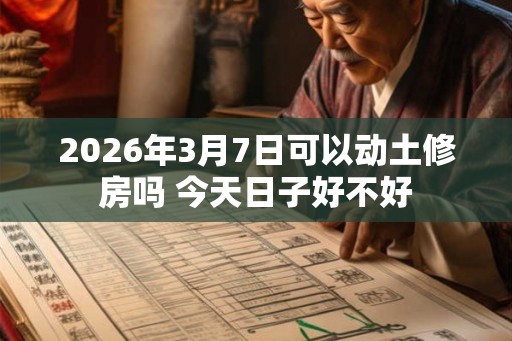 2026年3月7日可以动土修房吗 今天日子好不好 2026年3月7日可以动土修房吗 今天日子好不好