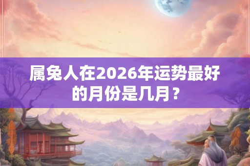 属兔人在2026年运势最好的月份是几月? 属兔人在2026年运势最好的月份是几月?