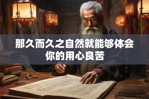 那久而久之自然就能够体会你的用心良苦