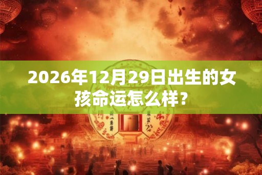 2026年12月29日出生的女孩命运怎么样？